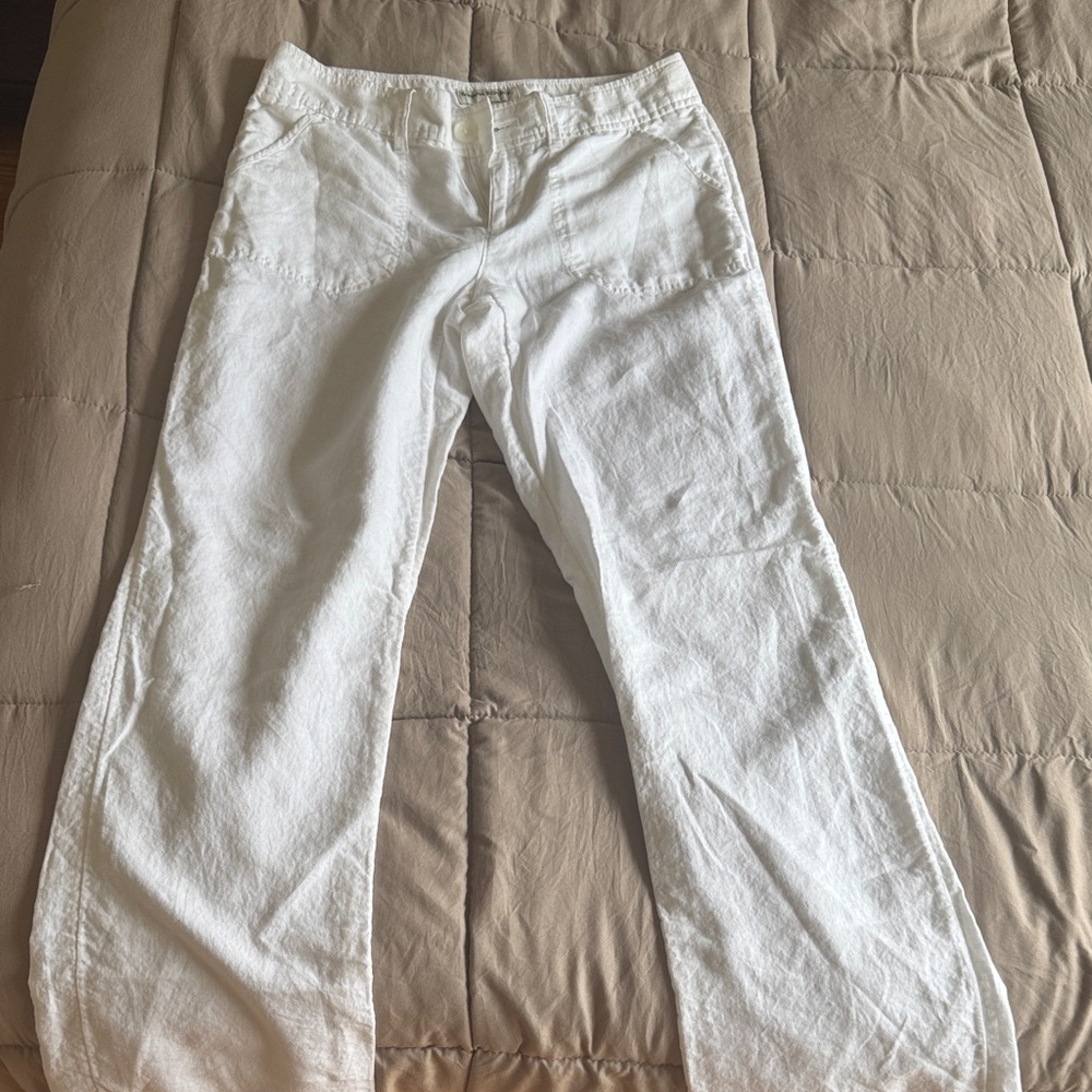 Banana Republic White Linen Pants